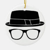 Hipster Fedora Keramisch Ornament (Voorkant)