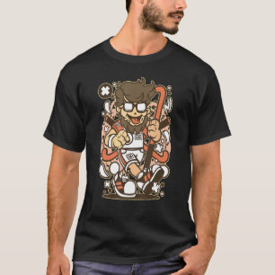 Hipster Field Hockey Dad Retro en Vibes T-shirt