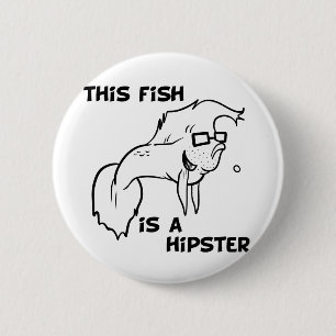 Hipster Fish Ronde Button 5,7 Cm
