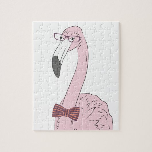 Hipster Flamingo Legpuzzel (Verticaal)