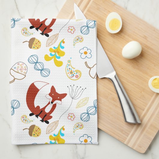 Hipster Forest Fox Baby Nursery Theedoek (Quarter Fold)