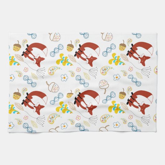 Hipster Forest Fox Baby Nursery Theedoek (Horizontaal)
