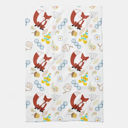 Hipster Forest Fox Baby Nursery Theedoek (Verticaal)