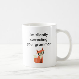 Hipster Fox Grammar Koffiemok