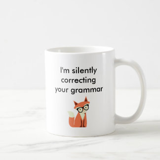 Hipster Fox Grammar Koffiemok