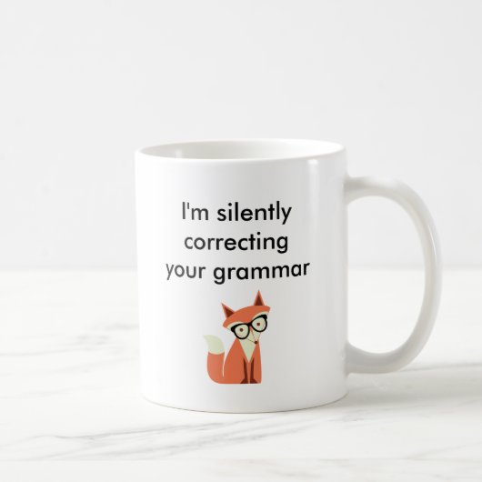 Hipster Fox Grammar Koffiemok (Rechts)