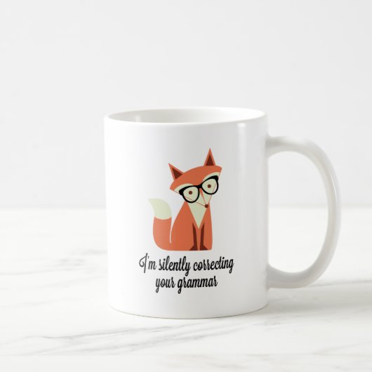 Hipster Fox Grammar Koffiemok (Rechts)