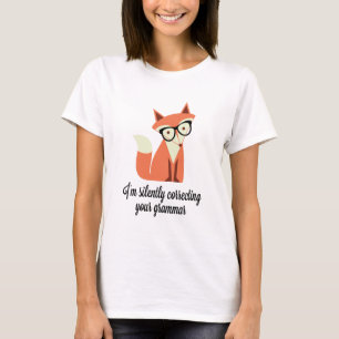 Hipster Fox Grammar T-shirt