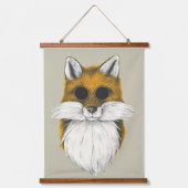 Hipster Fox in zonnebril-illustratie Hangend Wandkleed (Voorkant)