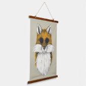 Hipster Fox in zonnebril-illustratie Hangend Wandkleed (Gebogen)