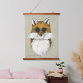 Hipster Fox in zonnebril-illustratie Hangend Wandkleed (Slaapkamer)