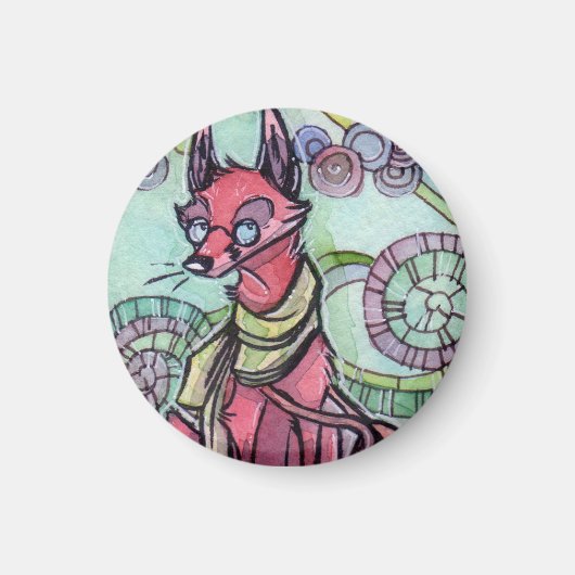 Hipster Fox Magneet (Voorkant)