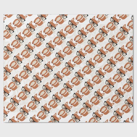 Hipster Fox verpakt papier (Vlak)