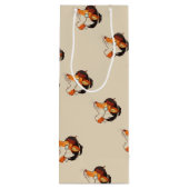 Hipster Fox Wijn Cadeautas (Achterkant)