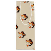 Hipster Fox Wijn Cadeautas (Voorkant)