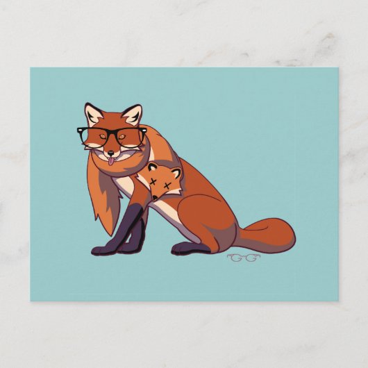 Hipster Fox (zonder tekst) Briefkaart (Voorkant)