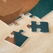 Hipster Franse Bulldog Kerstbril Modern Legpuzzel (Zijkant)