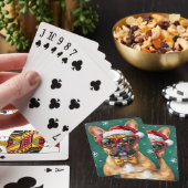 Hipster Franse Bulldog Kerstbril Modern Pokerkaarten (Insitu)