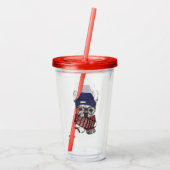 Hipster French Bull Dog Acryl Drinkbeker (Achterkant)