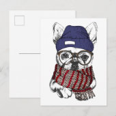 Hipster French Bull Dog Briefkaart (Voorkant / Achterkant)