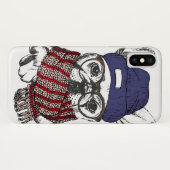 Hipster French Bull Dog Case-Mate iPhone Case (Achterkant (horizontaal))
