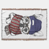 Hipster French Bull Dog Deken (Voorkant)