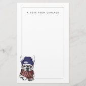 Hipster French Bull Dog | Jouw namen toevoegen Briefpapier (Voorkant)