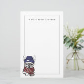 Hipster French Bull Dog | Jouw namen toevoegen Briefpapier (Staand voorkant)