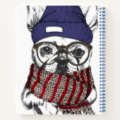Hipster French Bull Dog Notitieboek (Achterkant)