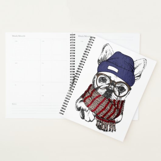 Hipster French Bull Dog Planner (Display)