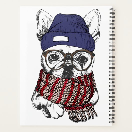 Hipster French Bull Dog Planner (Achterkant)
