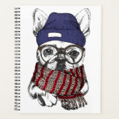 Hipster French Bull Dog Planner (Voorkant)