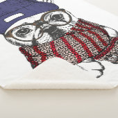 Hipster French Bull Dog Sherpa Deken (3/4)