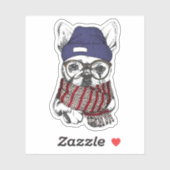 Hipster French Bull Dog Sticker (Vel)