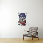 Hipster French Bull Dog Wandkleed (In situ)