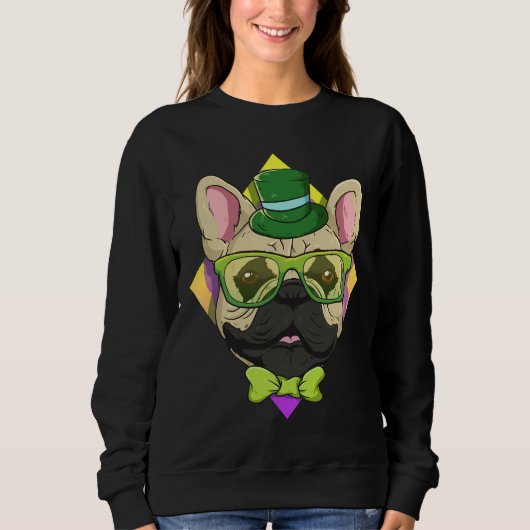 Hipster French Bulldog Cute French Bulldog Lover Trui (Voorkant)