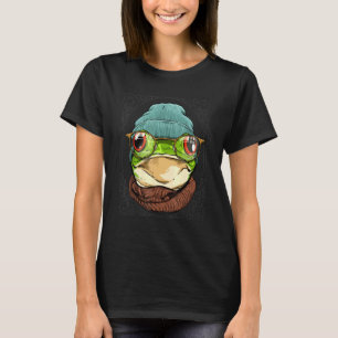 Hipster Frog Animal Wearg Cool Nerd Kikker T-shirt