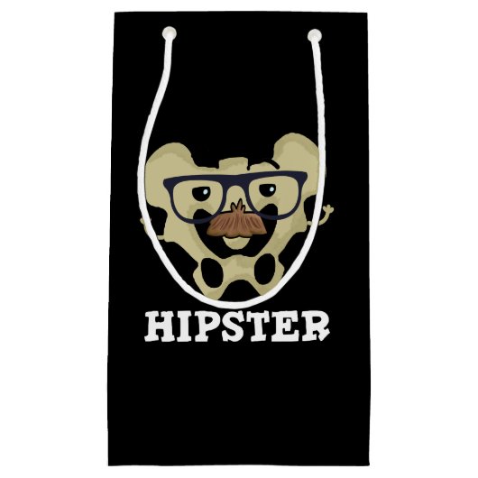 Hipster Funny Hip Bone Anatomy Pun Dark BG Klein Cadeauzakje (Voorkant)