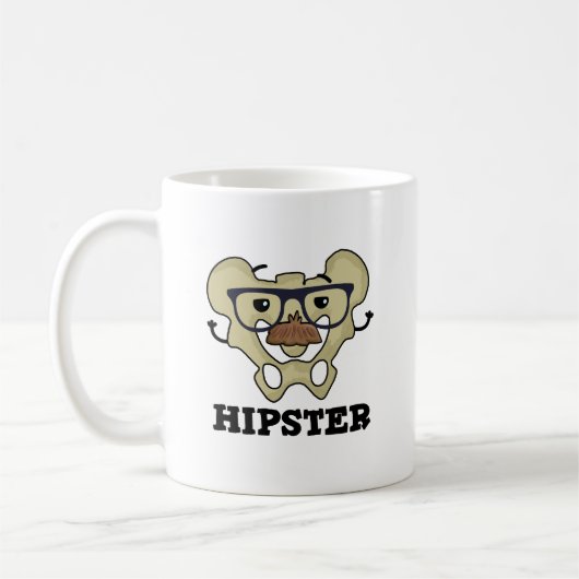 Hipster Funny Hip Bone Anatomy Pun Koffiemok (Links)