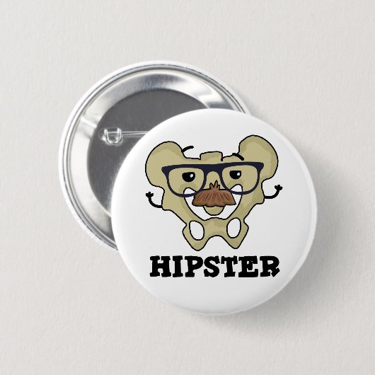 Hipster Funny Hip Bone Anatomy Pun Ronde Button 5,7 Cm (Voorkant /achterkant)