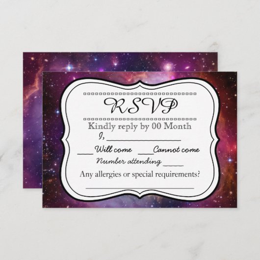 Hipster galaxy buitenruimte RSVP (Voorkant / Achterkant)