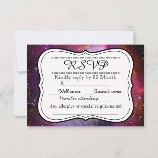 Hipster galaxy buitenruimte RSVP Kaartje (Voorkant)