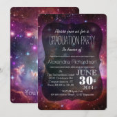 Hipster galaxy outer space Afstudeerfeest Kaart (Voorkant / Achterkant)