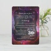 Hipster galaxy outer space Afstudeerfeest Kaart (Staand voorkant)