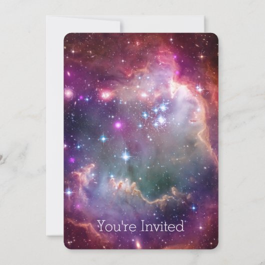 Hipster galaxy outer space Afstudeerfeest Kaart (Achterkant)