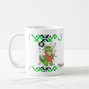 Hipster Gator Cartoon - Trendy Alligator Art Mok