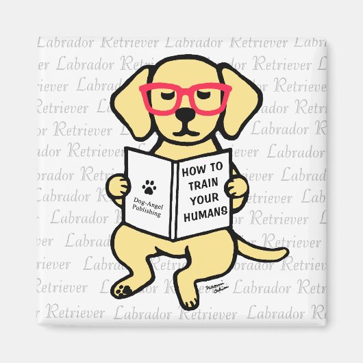 Hipster geel labrador puppy magneet (Voorkant)
