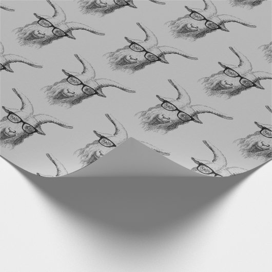 Hipster geit met bril cadeaupapier (Hoek)