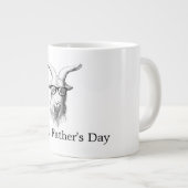 Hipster geit met bril grote koffiekop (Voorkant rechts)