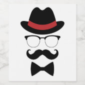 Hipster Gentleman Elements Wijn Etiket (Enkel label)